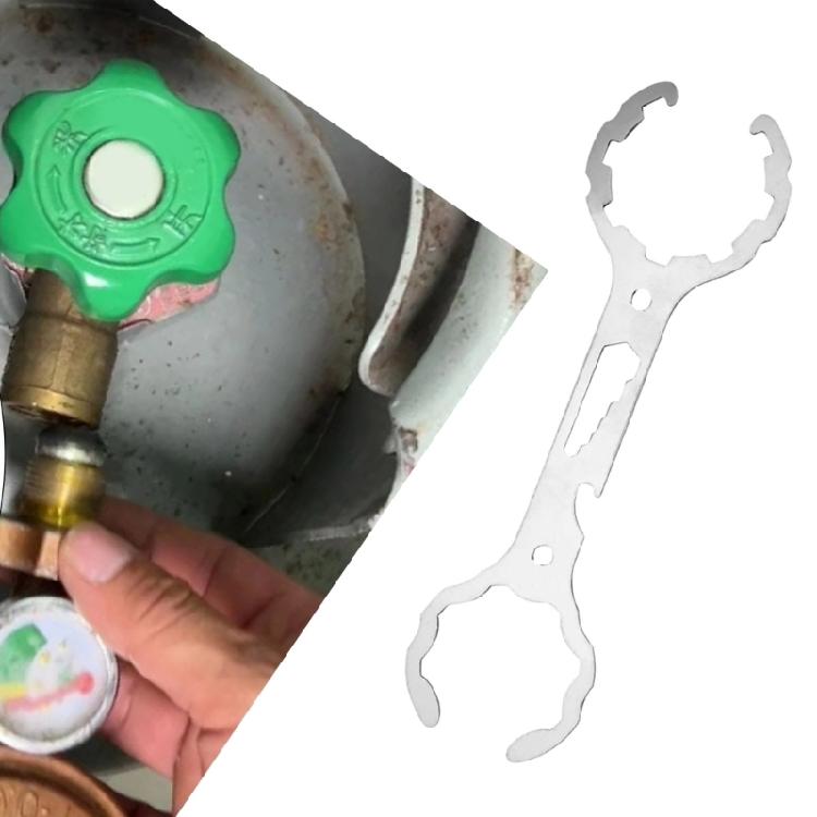 Edelstahl-Schraubenschlüssel für einfache Handhabung von Gasflaschenventilen und mehr, multifunktional einsetzbar