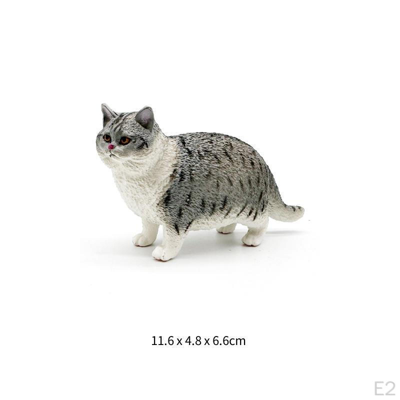 Cat Model Figurine Short Hair Cognitive Cartoon Animal Miniature Kitty Figures