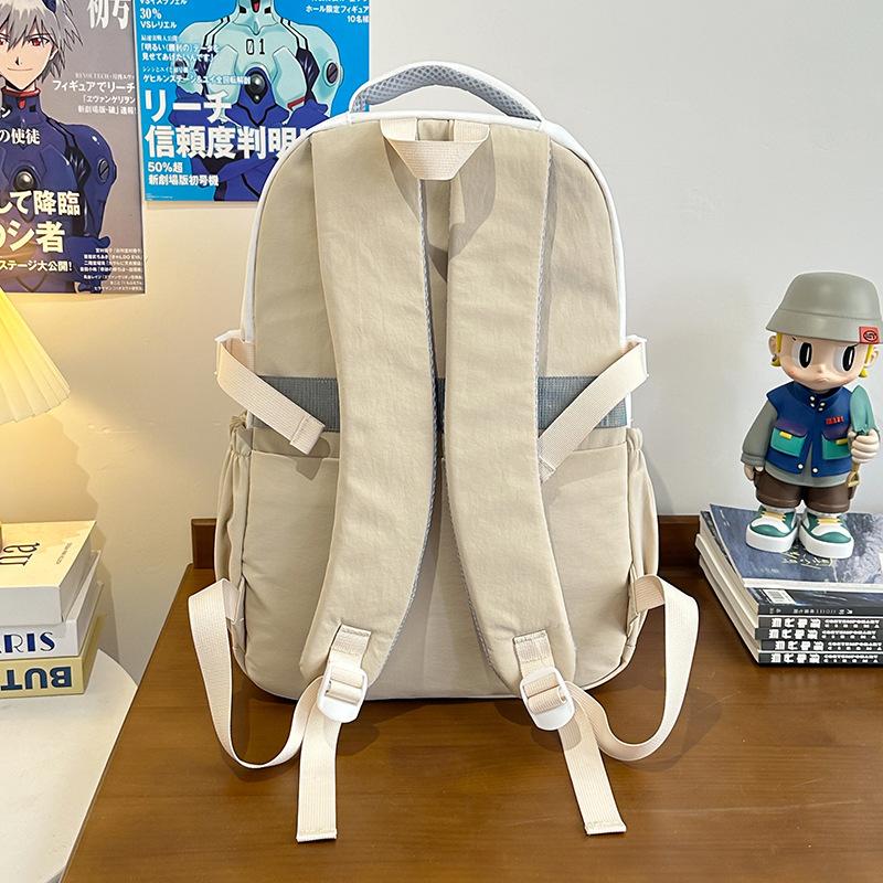 School bag 2025 new large-capacity multi-compartment Korean version color matching, junior high school student school bag versatile leisure