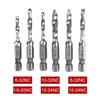 Compound Deburring Drill and Tap Bit Set High Speed Steel Quick Replacement Step Processing Rustproof Suitable for Aluminum