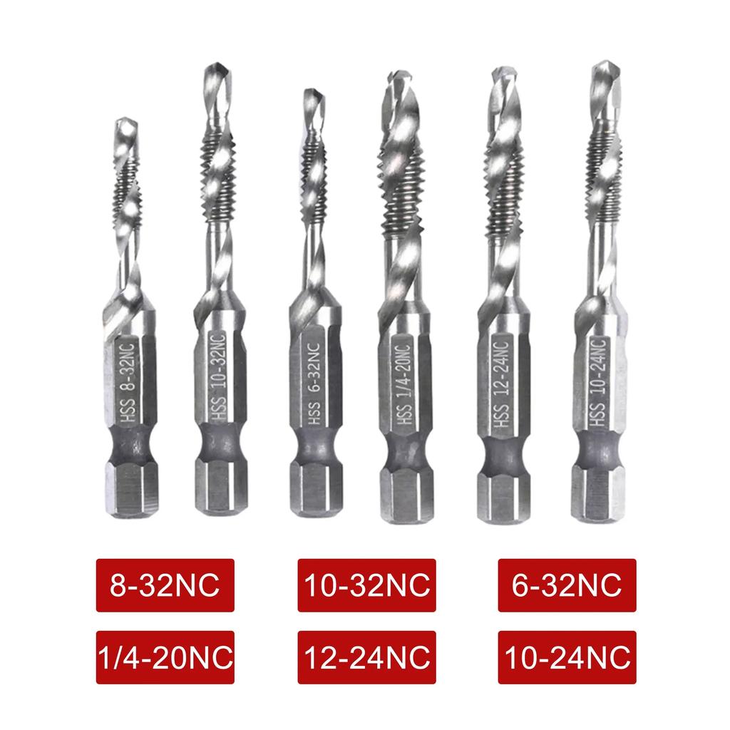 Compound Deburring Drill and Tap Bit Set High Speed Steel Quick Replacement Step Processing Rustproof Suitable for Aluminum