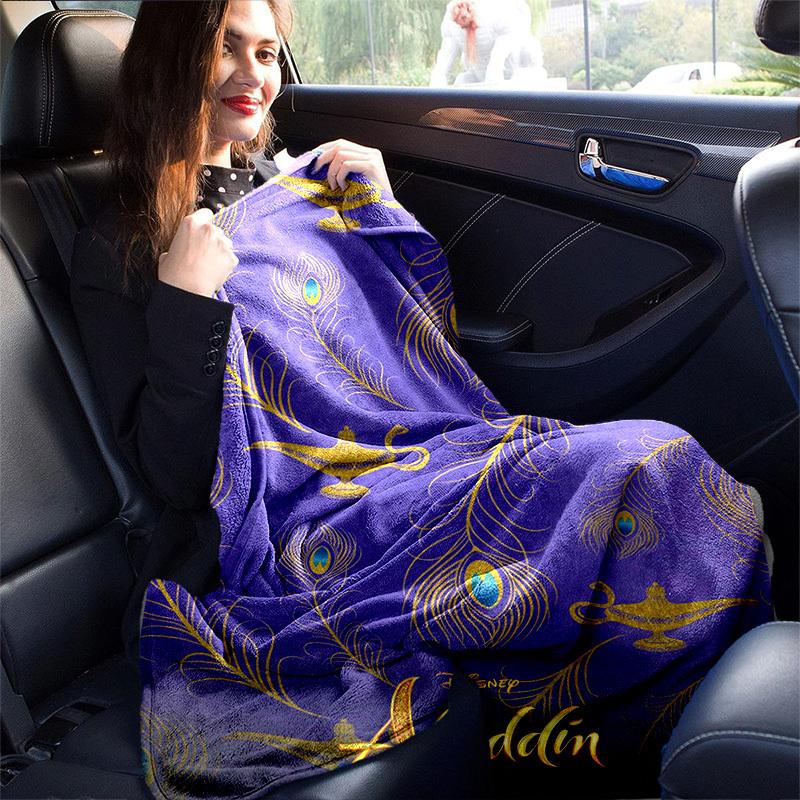 1pc, Aladdin-Inspired Home Decorative Throw Blanket: A Magical Gift for Your Living Room, Bedroom, or Outdoor, Flannel Coverlet