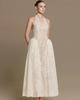 Mori light wedding dress, neck V-neck halter, fishbone girdle waist perspective lace long pendulum fairy dress