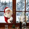 Christmas Window Decorations Peeking Santa Claus Static Cling No‑Glue Sticker Festive Art Reusable Glass Decal Holiday Atmosphere Decor for Home