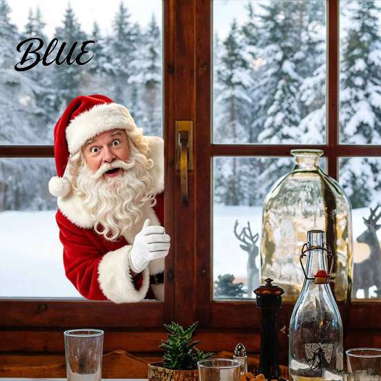 Christmas Window Decorations Peeking Santa Claus Static Cling No‑Glue Sticker Festive Art Reusable Glass Decal Holiday Atmosphere Decor for Home