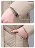 Women's Mid-Length Slimming Down Cotton Jacket with Large Fur Collar - Winter Padded Coat for Mothers & Elderly.