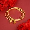 Vintage Three-Ring Lotus Seedpod Bracelet Women's 24K Gold AU999 - Lucky Meaning, Ideal Gift for Friends