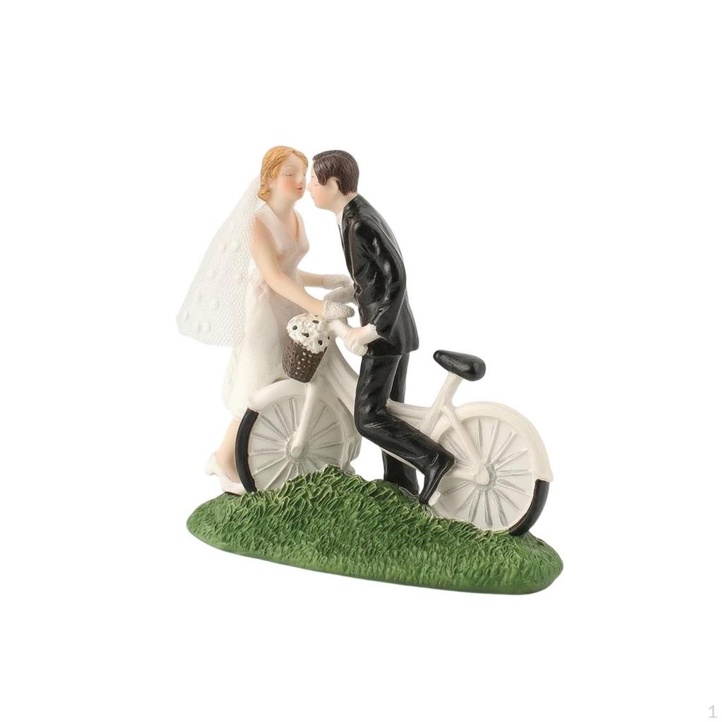 Hochzeitstortenfigur Harz mit Radfahrer-liebendem Brautpaar-Figur für die Braut,