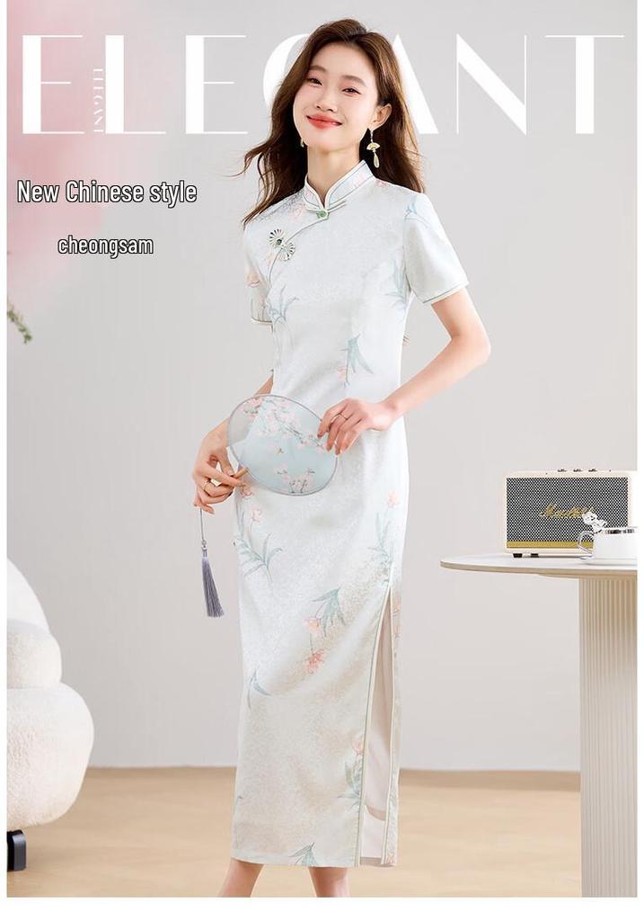 ORIGIN New Chinese Style Printed Long Dress