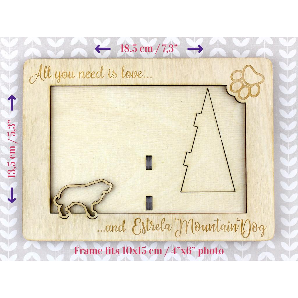 Estrela Mountain Dog, Portuguese Shepherd – Photo frame, engraved wooden frame | Art-Dog