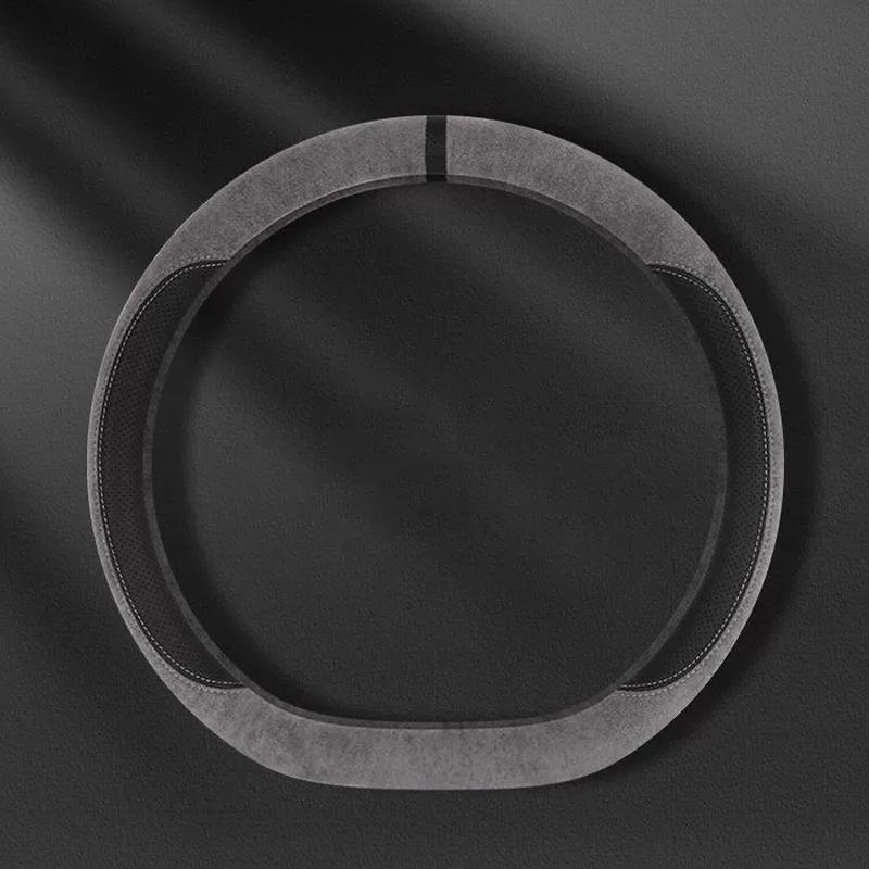Semišový poťah na všetky ročné obdobia Poťah na volant auta Ultra tenký Protišmykový Tvar D Okrúhly Priedušný Ochranný poťah na volant auta