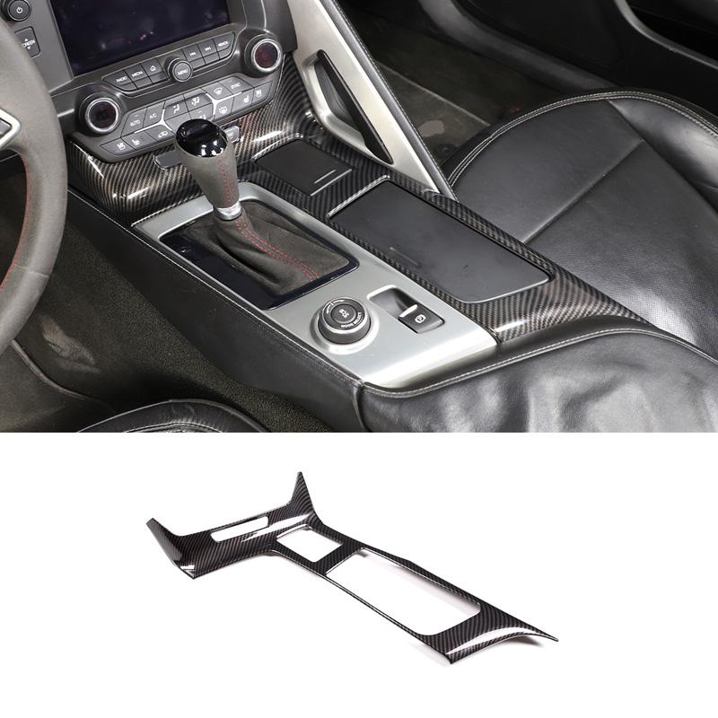 For Chevrolet Corvette C7 2014-2019 ABS Carbon Fiber Interior Kit Dashboard Console Gear Shift Panel Decoration Cover Stickers