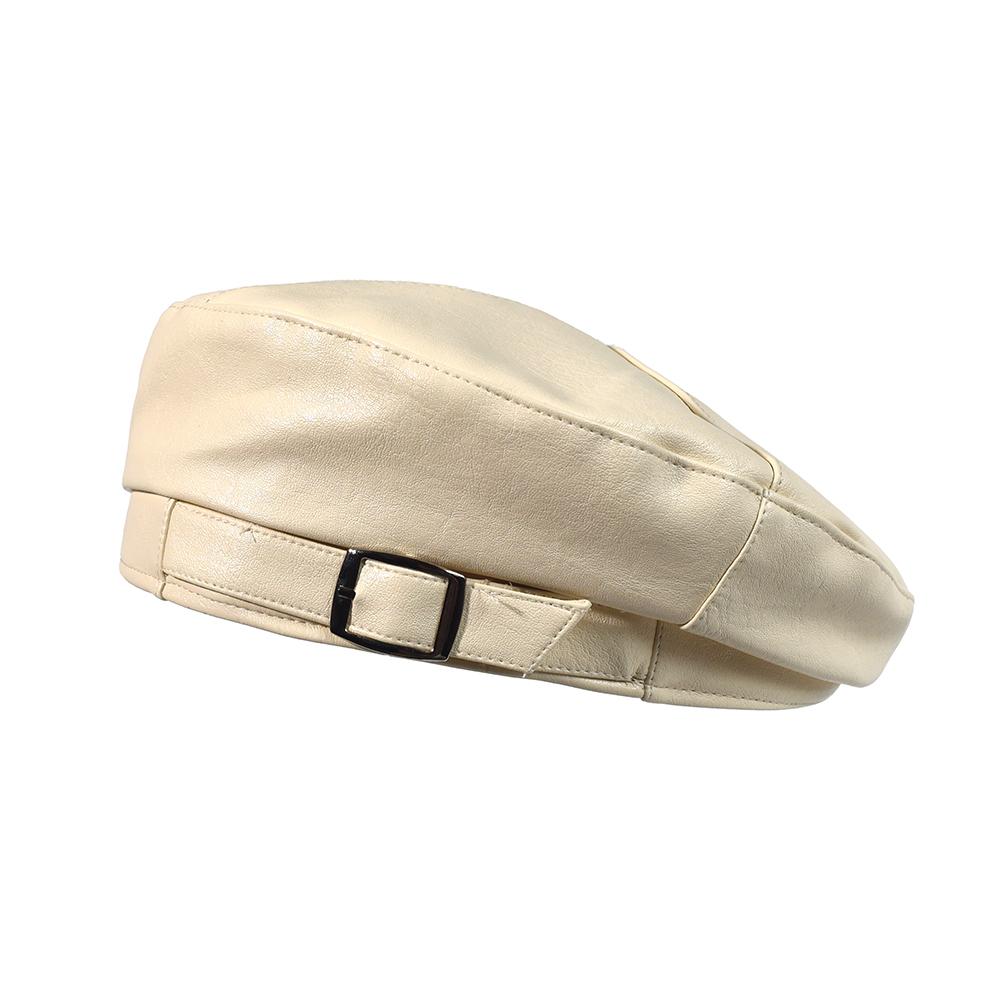 New Fashion Leather Cap Solid Beret Hat Women Cap Female Ladies Beanie Beret Girls PU Hat