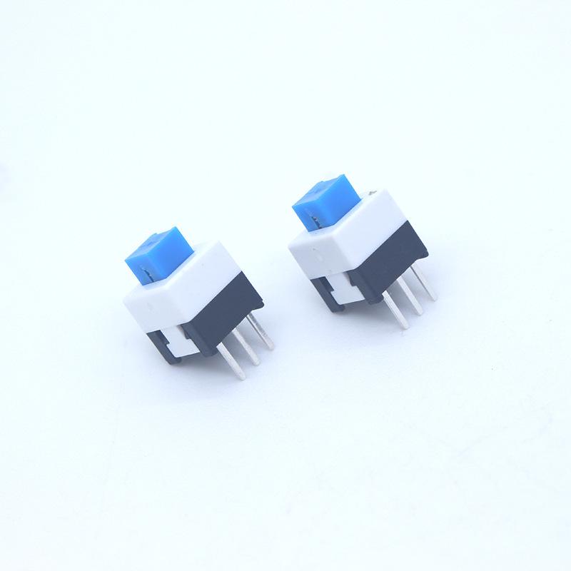7x7 Single Row Self-Locking Push Button Switch, Open High Flat Head, No Lock