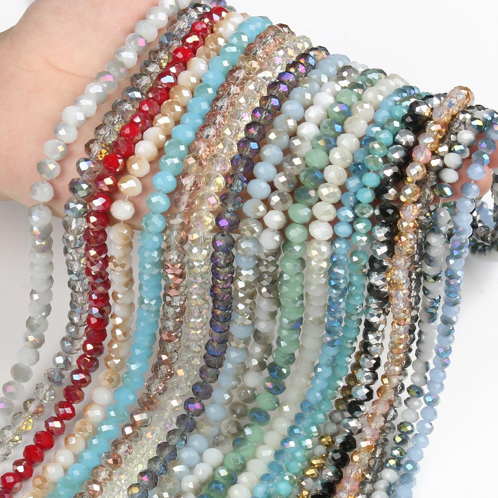 3 4 6 8mm Facettierte Rondelle Kristallglasperlen Österreich Kristall Abstandshalter Lose Perlen Für Schmuckherstellung DIY Armband Anhänger Zubehör