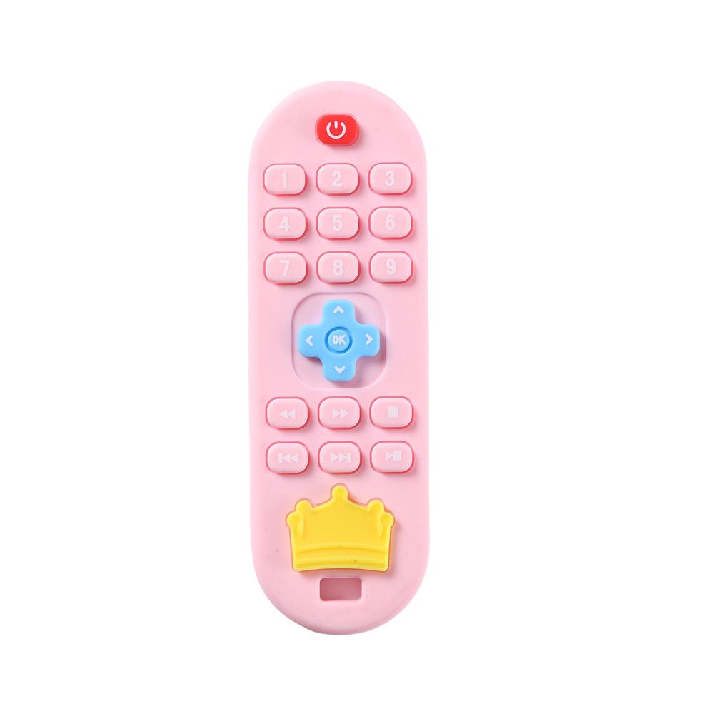 Baby Silicone Remote Control Toy Teether Baby Anti Hand Eating Teething Stick Children Toys Cartoon Soothing Bite Toys