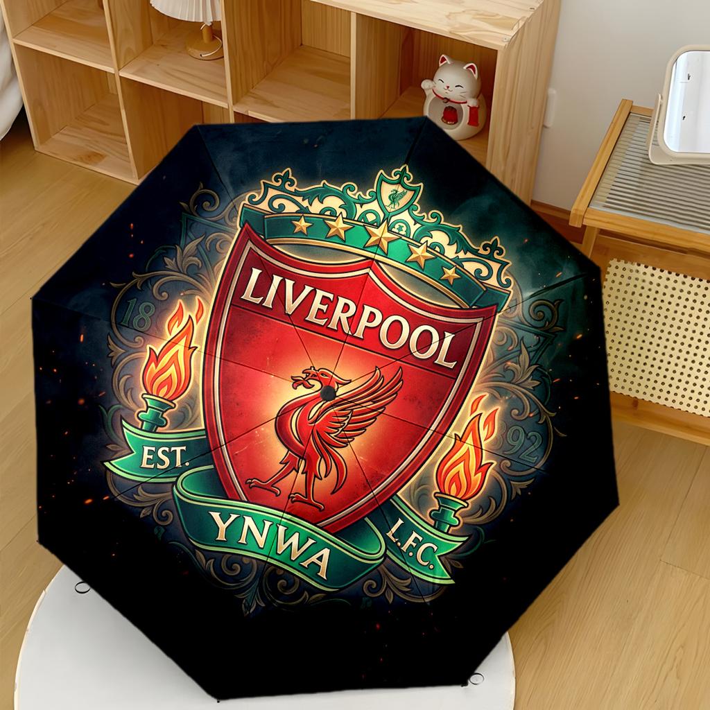 Liverpool Football Club Automatic Umbrella Retractable Design With 8Rib Durability Compact Design For Outdoor Daily Use Stylish Accessory