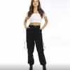 Damenhose Schwarz Khaki Hohe Taille Cargohose Taschen Patchwork Lose Streetwear Bleistifthose