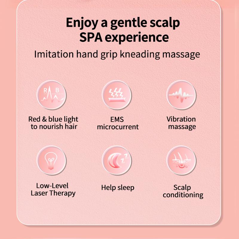 EMS Electric Head Massage Comb EMS Vibration Hair Care Anti-hair Loss Head Therapy Red and Blue Light Hair Growth Health