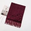 190*70cm Women's Velvet Vintage Floral Rose Shawl Wrap,Sheer Mesh Lace Scarf with Tassels, Evening Shawl for Party