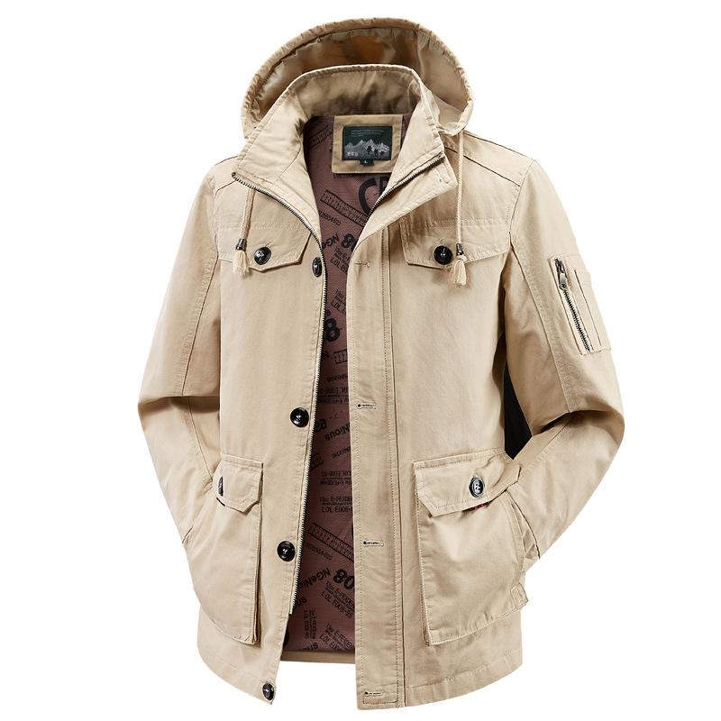 Men's Plus Size Winter Workwear Jacket - Fleece Lined, Thick, Multi-Pocket, Hooded