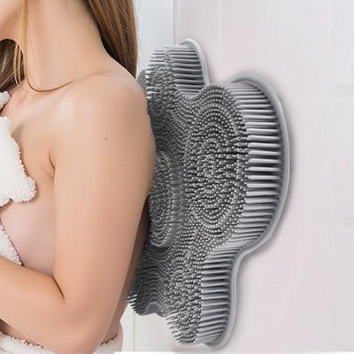Body Shower Foot Scrubber Silicone Wall Mounted Rub Back Brush Non-slip with Suction Cup Bath Wash Foot Pad Massage Bathroom
