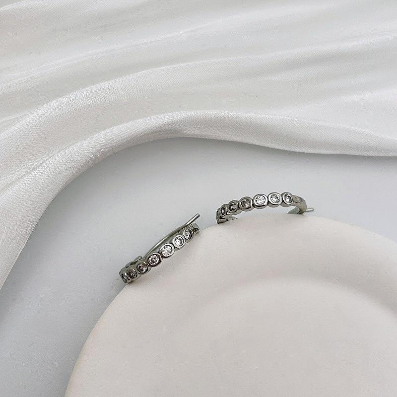 New High-End, Full Diamond Silver Earrings, Personalized And Unique Temperament, Fashionable Ear Buckles, Earrings, Commuting Versatile Earrings