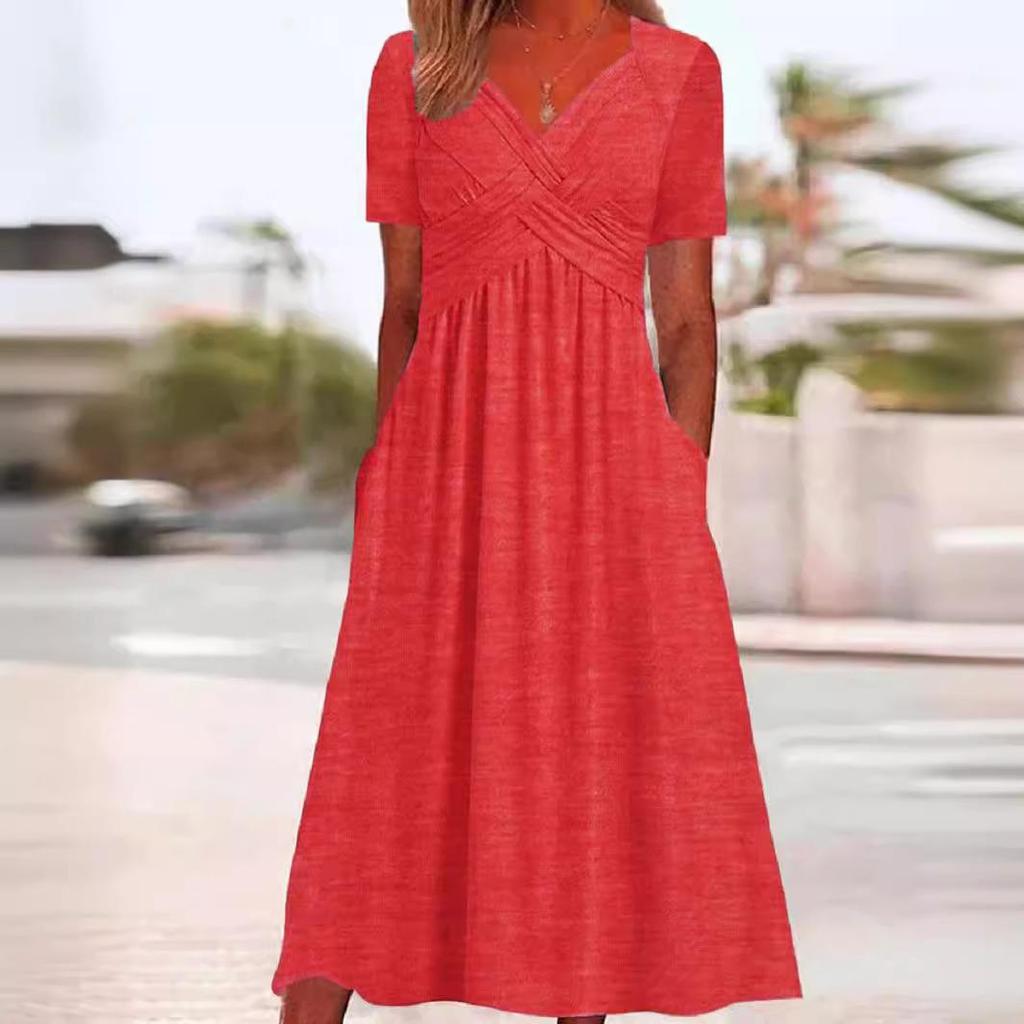 2024 Trendy Summer Short-Sleeve Dress for European & American Women - Stylish and Unique Design