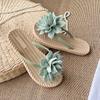 Fashion Comemore Flowers Flip Flops for Women Fashion Open Toe Light Flat Bottom Casual Women Slides Indoor Outdoor Women's Beach Shoes