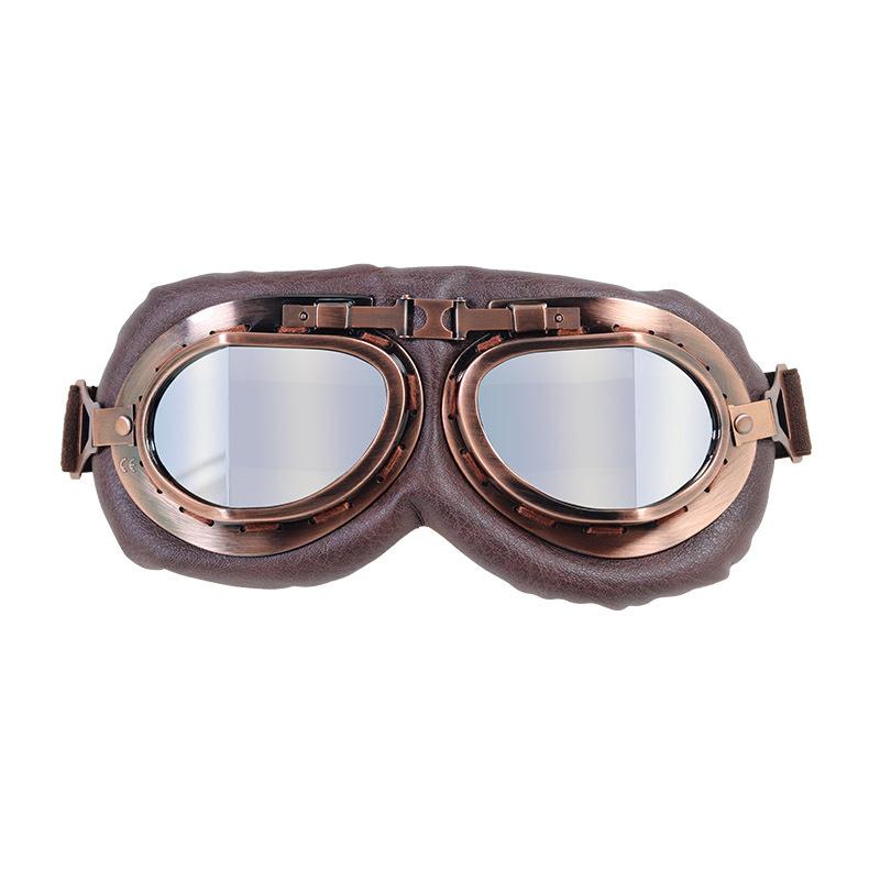 

Retro Harley goggles, cycling glasses, motorcycle helmet goggles, outdoor sports windproof and sandproof Silver-plated sheet