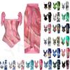 Nieuwe Vintage Etnische Print Dames Eendelig Badpak Tweedelige Doorzichtige Rok Conservatieve Push Up Gewatteerde Badmode Strandkleding