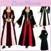 Enchanting Black Vintage Medieval Court Cosplay Maxi Dress For Halloween Events