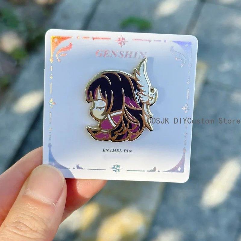 Columbina Hyposelenia Genshin Impact Imitation Enamel Mini Metal Badge Brooch Ornament Clothing Game Cosplay Collection Gift