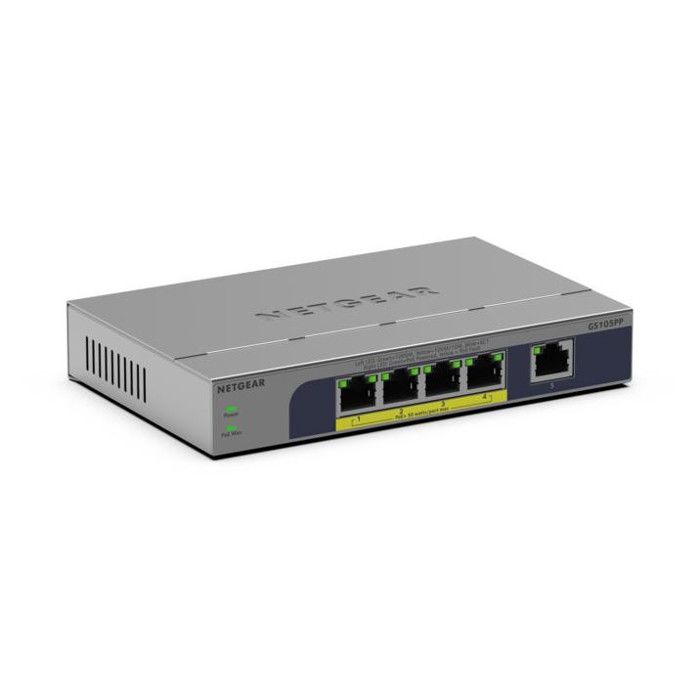 Netgear GS105PP Switch 5 Porte Gigabit PoE+ Non Gestito Desktop/Parete