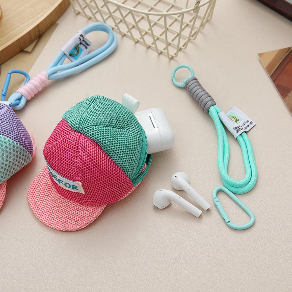 Keychain Creative Hat Mesh Pouch Decorative Portable Wallet Bag Backpack Hanging Bag Pendant  Girl