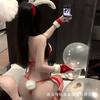 Man wants bunny lingerie Christmas red new small chest uniform temptation passion three-point style