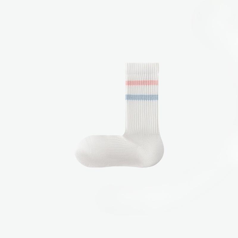 Female Autumn Pure Cotton Stripe Essential Oil Emollient Bacterializer Deodorant Anti Pilling Right Angle Sport Tube Socks