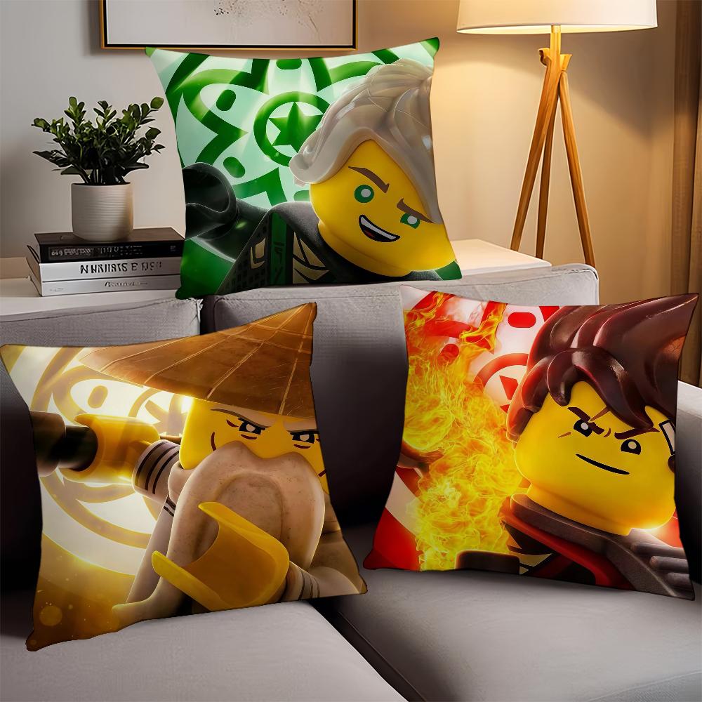 Movie Adventure N-Nin J-Jago Pillow Case Office Cushions Suitable For Sofa Car Bedroom Decorative Cushion Cover