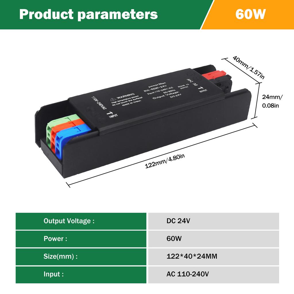 Ultra Thin LED Power Supply 12V/24V 400W 300W 200W 100W 60W LED Driver AC/DC Transformer Converter for LED Strip Indoor Lighting