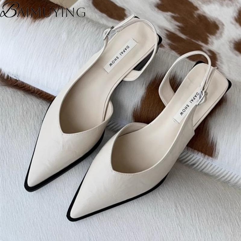 Fashion High Heels Sandals Woman Pointed Toe Heeled Shoes Shallow 2025 Summer Trend Loafers Slingback Shoes Elegant Dress Pumps Mujer