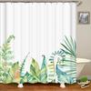 Tropical Plants Green Leaf 3D Printing Shower Curtain Polyester Waterproof Bathroom Curtain Home Decoration Curtain With Hook