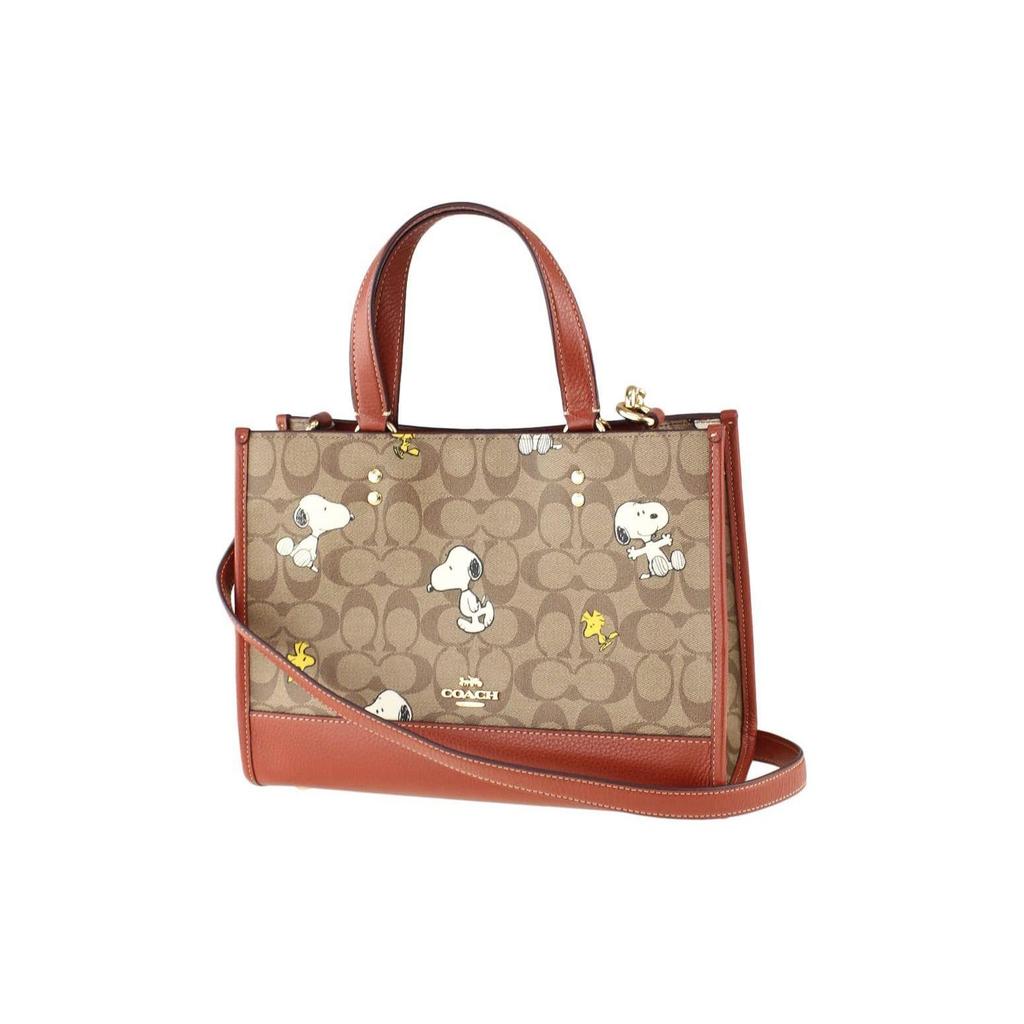 Coach X Peanuts Snoopy Dempsey 29 Classic Monogram Print Tote Bag Women Tote Brown CE862-IMT1O