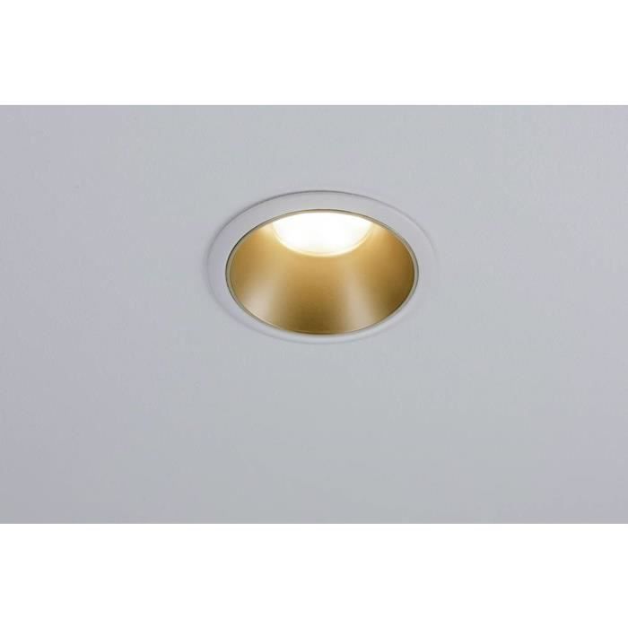 Paulmann 93405 cole coin luminaire à led encastrable led 6 w blanc, or