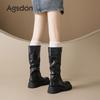 Augustine Boots Women's Autumn 2025 New Tall Martin Boots Thick-soled Vintage Western Skinny Pile Boots