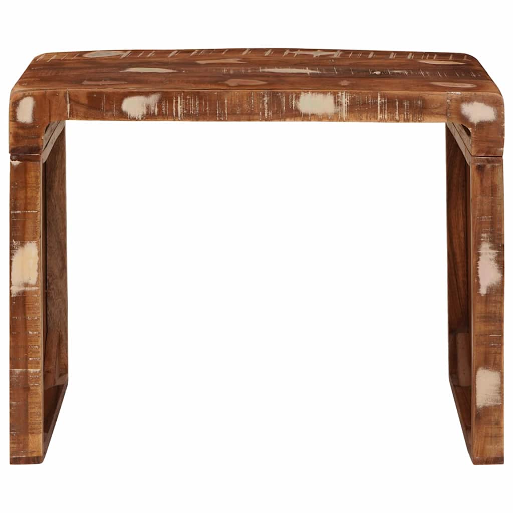 Side Table Brown 60 X 35 X 46 Cm Solid Upcycled Wood