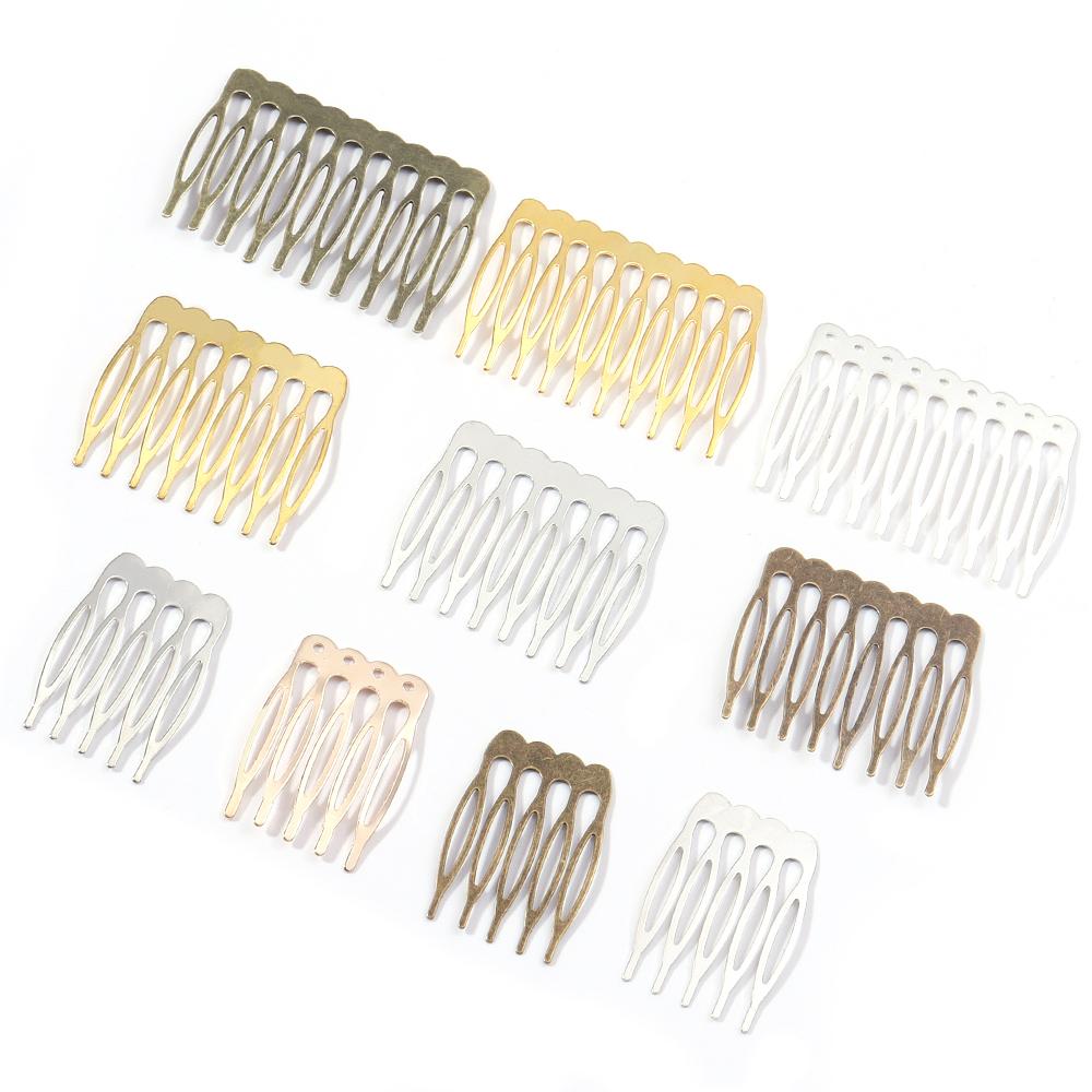 10pcs Simple Hairpins Hair Combs Metal 5 8 10 Teeth Bridal Hair Comb For Women Bridal DIY Wedding Hair Pins Headwear Accessories