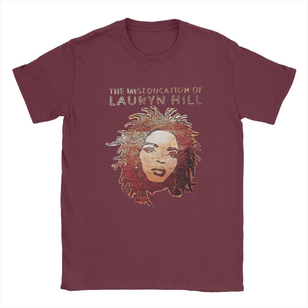 Novelty Famous Lauryn Hill T-Shirts Men Crewneck Pure Cotton T Shirt Hip Hop Harajuku Music Short Sleeve Tees Plus Size Clothes
