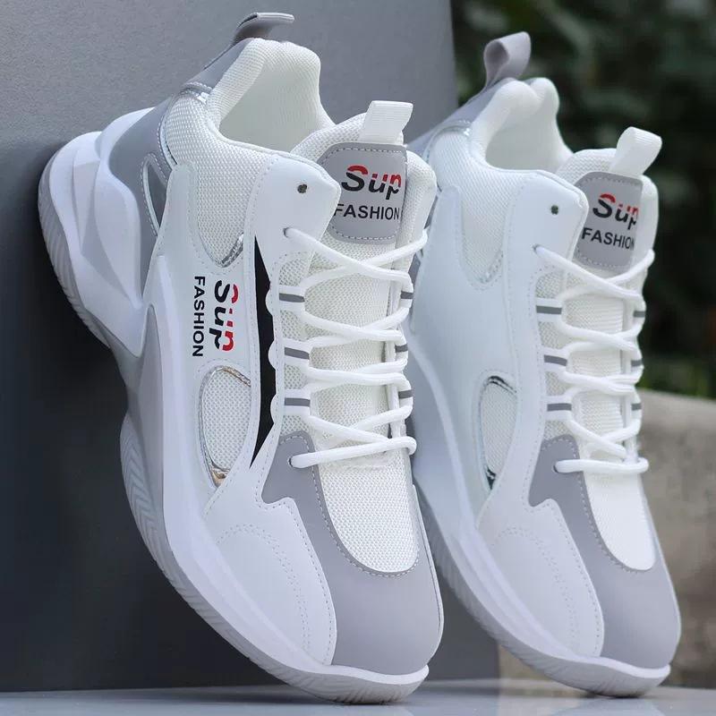 Męskie buty sportowe typu high top z wodoodporną skórzaną powierzchnią, buty do koszykówki, modne buty na deskorolkę z wysoką przyczepnością