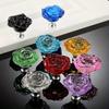 1pc 50mm Crystal Rose Glass Clear Knob Furniture Kitchen Drawer Cabinets Handles Dresser Closet Pulls Furniture Hardware