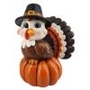 Holiday Gift for Friends And Family Resin Turkey Pumpkin Ornament Thanksgiving, Autumn Harvest Festive Tabletop Cute Statue Figurine with Retro
